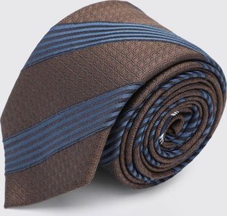 Ferragamo Cravatta Gancini in pura seta con motivo jacquard a righe