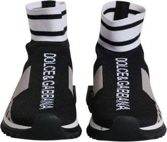 Dolce & Gabbana Black Gray Sorrento Socks Women Sneakers Womens Shoes