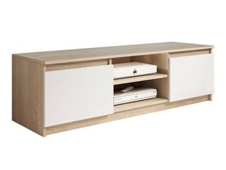 Mirjan24 Mobilier1 - Mueble Tv Sarasota 139, Roble Sonoma + Blanco, N&uacute;mero De Puertas: 0, N&uacute;mero De Cajones: 0, 120x36x38cm, Led