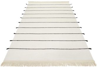 Esprit Wollteppich »Lina ESP-2205« rechteckig 5 mm Höhe Naturfaserteppich mit Fransen, modernes Design, Wohnzimmer