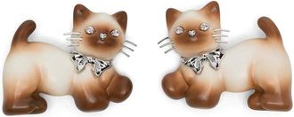 Yvmin Cat-motif Crystal-embellished Hair Clips
