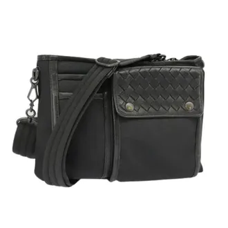 Bottega Veneta Pre-owned Cross Body Bags, female, Black, Size: ONE SIZE Pre-owned Canvas Shoulder Bag