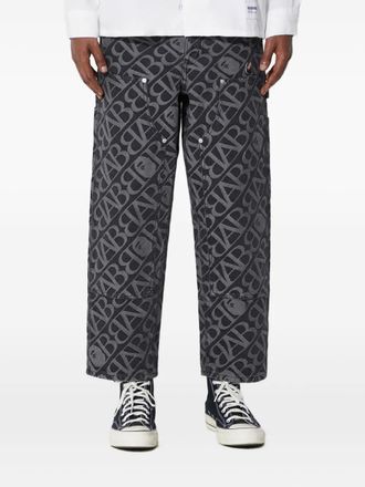 A Bathing Ape logo-pattern carpenter jeans - Black