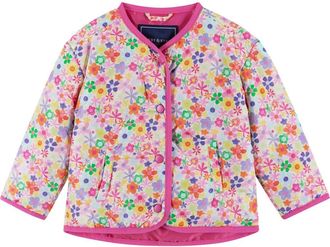 Andy & Evan Floral Print Quilted Jacket in Pink at Nordstrom, Size 12-18M