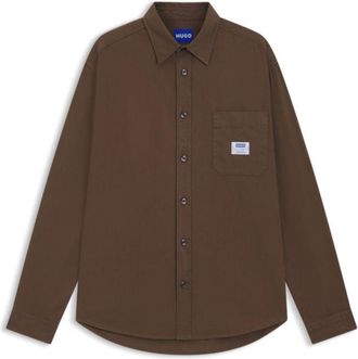HUGO BOSS Oversized-fit overshirt in cotton canvas