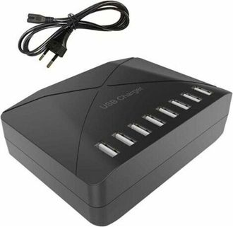 OEM Cargador Usb De 40 W, Multipuerto Usb De 8 Puertos, Concentrador De Carga Con Detecci&oacute;n Inteligente, Estaci&oacute;n De Carga Usb Multipuerto Para Smartphone