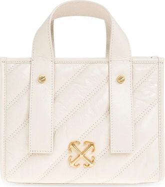 Off-white Gewatteerde leren tote bag - Dames - Handtassen - Beige - ONE Size - Katoen - Tassen