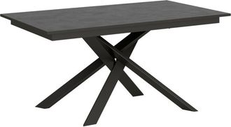 Itamoby Tavolo Varese allungabile in legno per sala da pranzo -90 x 160 + 60 cm / Antracite Spatolato