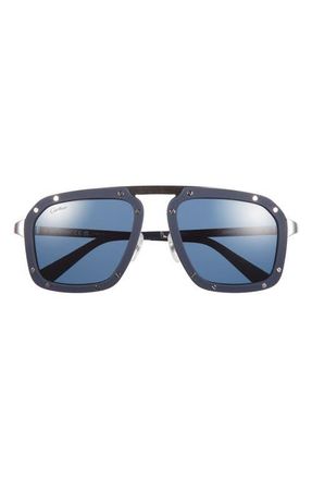 Cartier 55mm Polarized Navigator Sunglasses in Blue at Nordstrom