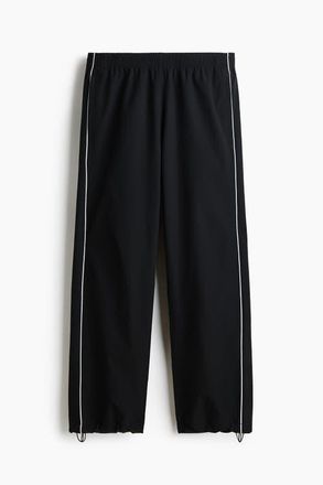 H&M Relaxed Fit Printed Track Pants in Black/honda at Nordstrom, Size Xx-Large