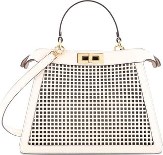Fendi Peekaboo ISeeU Bag Perforated Leather Medium satchel - Neutrals