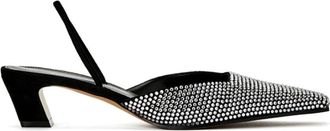 Khaite Zwarte su&egrave;de pumps met studs - Dames - Pumps - Zwart - 36 EU - Su&egrave;de - Schoenen