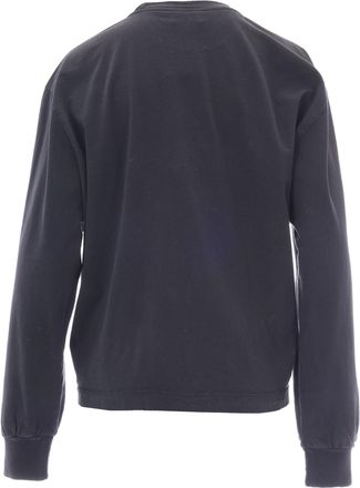 Ganni Womens Long-Sleeve T-Shirt Tiger Phantom Recycled Cotton Sweatshirts Sweater