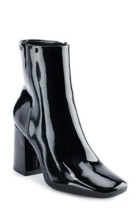 DKNY Cavale Patent Finish Block Heel Boot in Black at Nordstrom Rack, Size 8.5