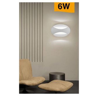 Trade Shop Trade Shop Traesio - Trade Shop - Applique A Muro Doppia Emissione 6w A Led Lampada Ovale 3 Modalit&agrave; Luce Aq15-b3c