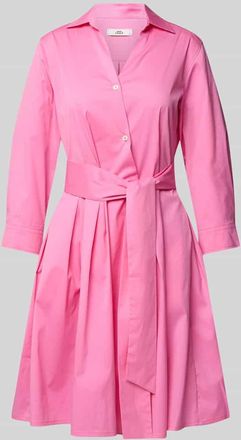 0039 Italy 0039 Italy Knielanges Hemdblusenkleid mit Bindegürtel Modell JULE in Pink, Größe XXL