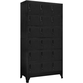 vidaXL Locker Cabinet Black 90x40x180 cm Steel vidaXL