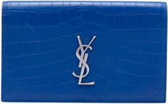 Saint Laurent Pre-owned Saint Laurent Croc Embossed Monogram Kate Clutch 97EASMMKE0E132HX