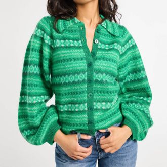 Mille Irene Cardigan In Kelly Fairisle