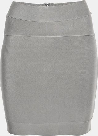 H&eacute;rve L&eacute;ger Grey Bandage Knit Grizzle Bandeau Skirt