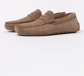 Boss Orange by Hugo Boss Noel Mens Suede Driving Moccasins - Beige - Size UK 10