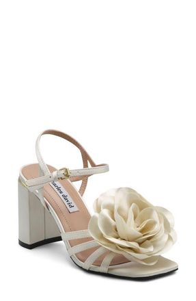 Charles by Charles David Restless Ankle Strap Sandal in Ivory Satin at Nordstrom, Size 8.5