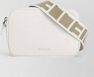 Coccinelle leather shoulder bag removable logo strap
