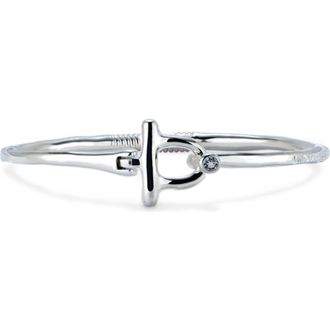 UNOde50 White Topaz Bangle Bracelet in Silver at Nordstrom, Size Medium