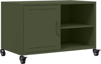 vidaXL Vidaxl - Mueble de tv de acero verde oliva 68x39x43,5 cm