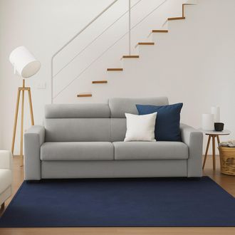 Dmora Sofa Cama Daaneb, Gran Sof&aacute; De 2 Plazas, 100% Made In Italy, Sof&aacute; De Sal&oacute;n Con Apertura Giratoria, Con Reposacabezas Ajustables Y Reposabrazos Delgado