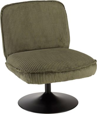 Macabane Sill&oacute;n giratorio de tela de pana verde