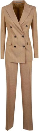 Tagliatore Dames, Jassen, Beige, Maat: 2XL Linnen