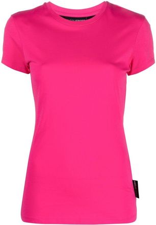 Plein Sport appliqu&eacute; logo cotton T-shirt - women - Cotton - S - Pink