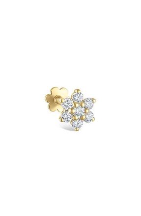 Maria Tash Diamond Flower Threaded Stud Earring in Yellow Gold at Nordstrom, Size 5.5 Mm
