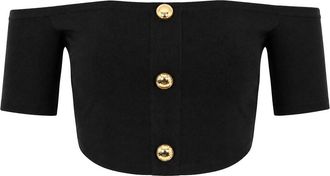 Elisabetta Franchi Black Viscose Knit Top