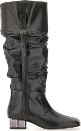 Ganni Hoge laars - Dames - Hoge Laarzen - Zwart - 38 EU - Katoen - Schoenen
