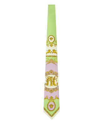 Versace printed silk tie - Green