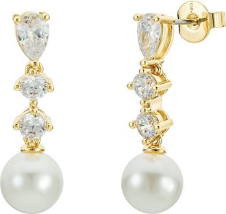 Untamed Petals Serenade Pearl and Crystal Earrings in Gold at Nordstrom