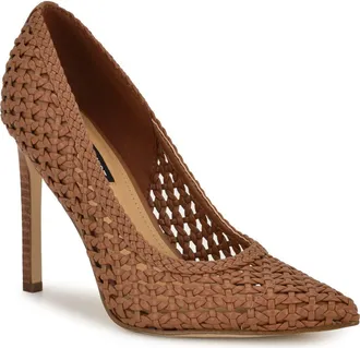 Nine West Tatiana Pointed Toe Pump in Medium Brown 210 at Nordstrom, Size 8.5