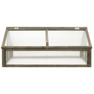 Berkfield Home Greenhouse Grey 114x80x50 cm Firwood | Size: 114 x 80 x 50 cm