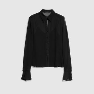 Gucci Light Silk Georgette Shirt, Black