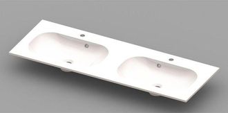 NEMO Spring Ovum meubelwastafel 1400 x 500 x 200 mm met overlopen wit kunstmarmer