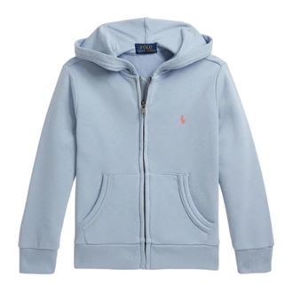 Ralph Lauren Hooded Zip Sweatshirt - male - Ralph Lauren - Kids Sweatshirts - Blue - 4 Y - Kids