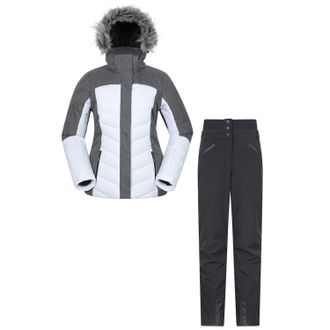 Mountain Warehouse Dames Gewatteerde Ski Jas & Broek Set (Wit)