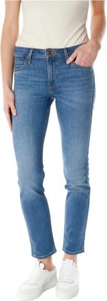 Lee Elly Slim-fit Jeans - Dames - Cropped Jeans - Blauw - W26 L33 - Katoen - Jeans
