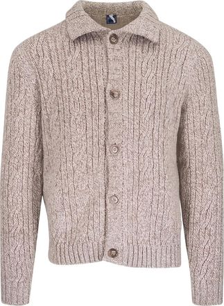 Fedeli Cardigan in maglia a trecce con bottoni - Toni neutri