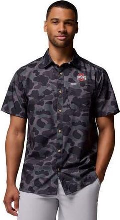 Columbia Mens Columbia Black Ohio State Buckeyes Super Slack Tide Omni-Wick Button-Up Shirt at Nordstrom, Size Xx-Large