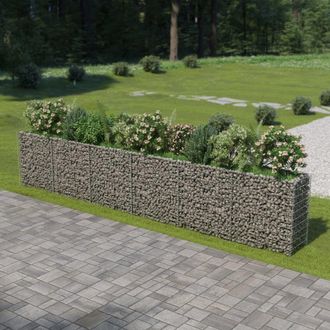 Berkfield Home Gabion Raised Bed Galvanised Steel 540x50x100 cm in Silver | Size: 540 x 50 x 100 cm