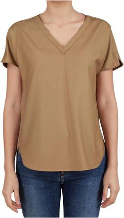 Kiton Shirt van scheerwol - Dames - T-shirts - Bruin - S - Wol - Tops