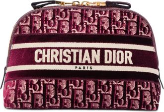 Dior Pre-owned Dior Oblique Embroidered Velvet Cosmetic Pouch Ladies 5FDOMK7R3DTU8YML